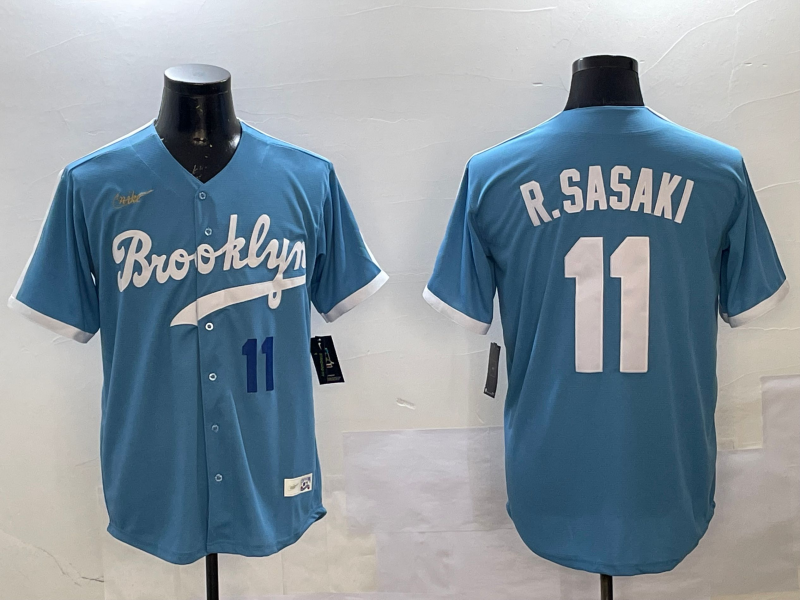 Men Los Angeles Dodgers 11 R Sasaki blue 2025 MLB nike jersey style 16